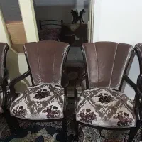 یک ست مبلمان چوبی مخملباف ومیز غذا خوری هشت نفره|مبلمان خانگی و میز عسلی|الوند, |دیوار