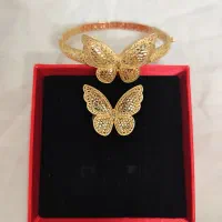 ست دستبند و انگشتر پروانه طلا نوی نو