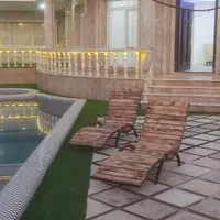 تخت کنار استخری چوبی باغ باغی استخر چوب روس روسی|تخت و سرویس خواب|دزفول, |دیوار