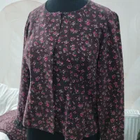 شومیز و دامن شلواری رنگ زرشکی سایز ۴۲الی۴۴