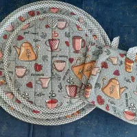 ست دمکنی و دستگیره وکاور قابلمه ودستگیره جفتی|سفره، حوله، دستمال آشپزخانه|جهرم, |دیوار