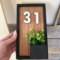 پلاک واحد چوبی