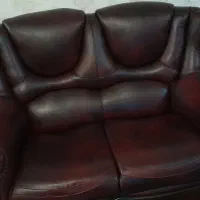 ساعت برنز و مبل تمام چرم ترکیه|مبلمان خانگی و میز عسلی|خوی, |دیوار