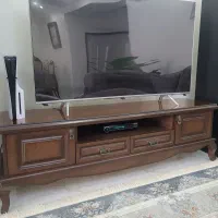 میز تلوزیون چوبی بهمراه شیشه
