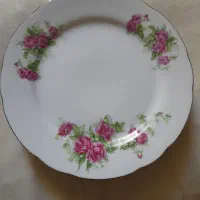 بشقاب پلو خوری گل سرخی ژاپنی ۲۰ سانتی کار کرده