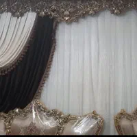پرده سفیدحریربه همراه دوعددوالان