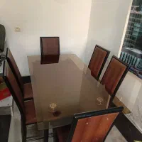 میزغذا خوری ۶نفره سالم رویه چرم سالم