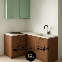 کابینت سفید پسته ای دستگیره استیل کد 1404|مصالح و تجهیزات ساختمان|شیراز, محراب|دیوار