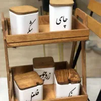 ست نظم‌دهنده آشپزخانه چوبی و سرامیکی شیک و خاص