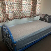تخت یک‌نفره فلزی + تشک