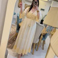 پیراهن بلند کریشه و ملیله دوزی وارداتی