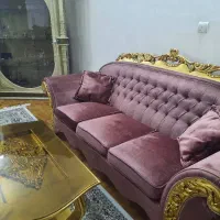 مبل هفت نفره روکش ورق طلا