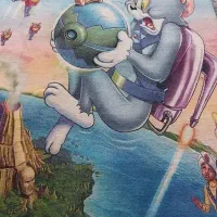 گلیم فرش طرح موش وگربه