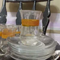 استکان و نعلبکی،قندان آرکوپال و تعدادی ظروف|ظروف سرو و پذیرایی|دزفول, |دیوار