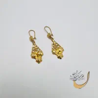 فروش گوشواره طرح گل طلای ۱۸ عیار اجرت۳٪