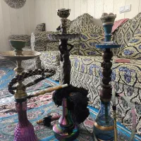 قلیان برنج و چوبی