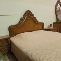 سرویس خواب چوبی منبت دونفره|تخت و سرویس خواب|قم, باجک سه|دیوار