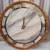 ساعت رزینی ام دی اف چوبی|ساعت دیواری و تزئینی|بناب, |دیوار