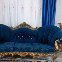 مبل استیل راحتی ۷نفره آبی