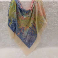روسری نخی سبز آبی قرمز مشکی کرم قهوه ای
