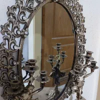 اینه و شمعدان شیک|صنایع دستی و سایر لوازم تزئینی|فولادشهر, B8|دیوار