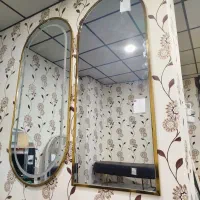 آینه دیواری فورتیک دو سر گرد طلایی زرکالا