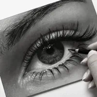 طراحی نقاشی تک چشم کادو عاشقانه و زیبا|تابلو، نقاشی، عکس|همدان, |دیوار