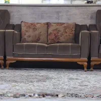 مبلمان ۷نفره ساخت ملایر فوم سرد پایه های چوبی