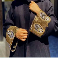 مانتو عبا سوزن دوزی لینن برند سحری عبایه