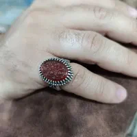 رکاب انگشتر نقره عقیق سرخ حکاکی کار دست