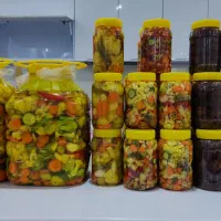 مخلوط و بادمجان شکم پر و خیارشور فله و بسته ای