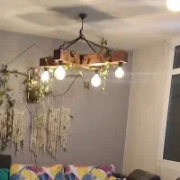2لوستر چوبی الوار روستیک