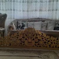 کتیبه سلطنتی تاجدار به طول ۳.۸۰|پرده، رانر، رومیزی|تهران, قصر فیروزه ۲|دیوار