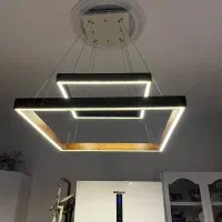 لوستر خطی چوبی|لوستر و چراغ آویز|تهران, شهرک آپادانا|دیوار