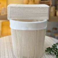 ست سطل و جادستمالی مکرومه و رافیا