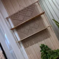 شلف قفسه کتابخونه مکرومه|کتابخانه، شلف، قفسههای دیواری|مشهد, سرافرازان|دیوار