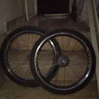 یک جفت رینگ و لاستیک و تیوپ دوچرخه سایز 24