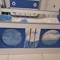 تخت بچهگانه در حد نو همراه با تشک|تخت و صندلی بچه|محلات, |دیوار