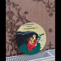 دیوار کوب سفالی طرح مادر و دختر