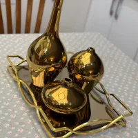 گلدان دکوری سالونگ با (سینی آیینه ای)