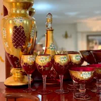 کریستال اگرمن طلاکوب آکبندآنتیک قدیمی جهیزیه دکوری|ظروف سرو و پذیرایی|تهران, پونک|دیوار