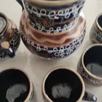 ست 15 پارچه ظرف سفالی لعاب دار