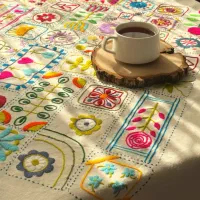 رومیزی رانر کاور کوسن گلدوزی شده با دست