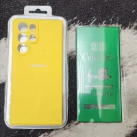 قاب سلیکنی و گلس محافظ صفحه S22 ultra گارد کاور