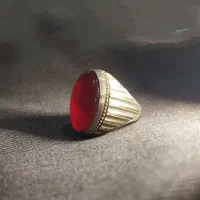 انگشتر عقیق سرخ یمنی رکاب دستساز