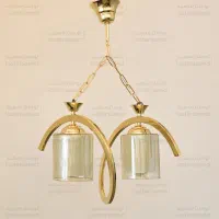 لوستر آویز دو شعله آبکاری رنگ ثابت اشپزخانه اتاق