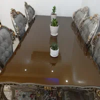 میز ناهار خوری ۸ نفره استیل چوب راش در حد نو|میز و صندلی غذاخوری|تهران, مقدم|دیوار