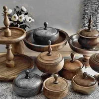 ظروف چوبی شکلات خوری وقندان چوبی کادوی اصفهان|ظروف سرو و پذیرایی|اصفهان, عسگریه|دیوار