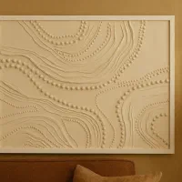 تابلو دکوراتیو تمام برجسته با طرح مروارید/ رنگ کرم|تابلو، نقاشی، عکس|فردیس, خیام غربی|دیوار