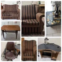 فروش فوری مبل راحتی ۶نفره+میز نهارخوری+میز کامپوتر